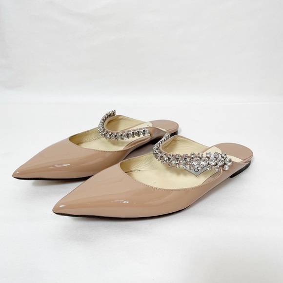 Jimmy Choo Patent Leather Bing Flats Sandals - Picture 2 of 7
